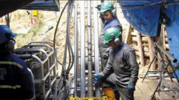 Drillers at CB Gold's Vetas gold project in Santander department, Colombia, 400 km northeast of Bogota. Photo by CB Gold