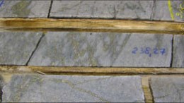 Core from Eagle Hill Exploration's Windfall Lake gold project in Quebec. Photo by Eagle Hill Exploration