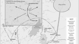 A map of the proposed plan to supply electricity to a ferrochrome refinery in Greenstone.