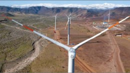 A view of Barrick Gold's new 10-turbine, 20-megawatt Punta Colorada wind farm in Chile. Photo by Barrick Gold