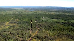An aerial view looking east at the Windjammer gold zones at Moneta Porcupine's Golden Highway gold project in northern Ontario. Source: Moneta Porcupine