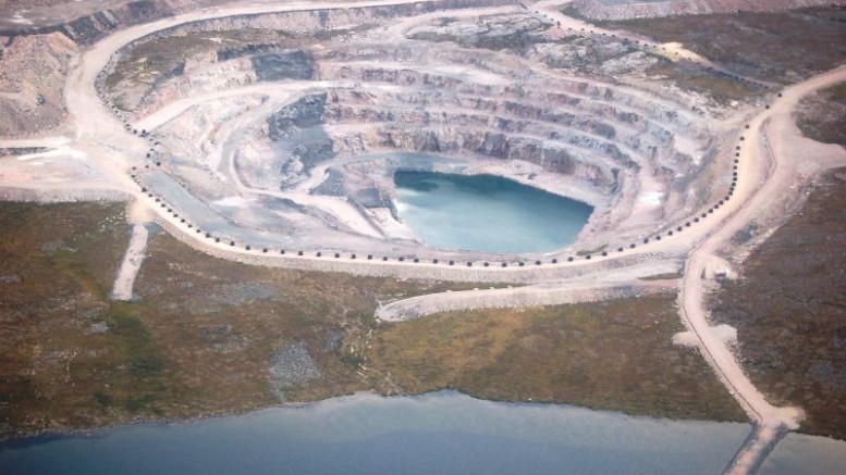 The open pit at Shear Diamonds' past-producing Jericho diamond mine. Photo by Shear Diamonds