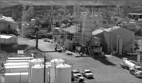 Facilities at Molycorp's Mountain Pass rare earth element mine in southeastern California. Photo by Trish Saywell