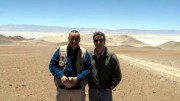 Geologist and project manager Guillermo Almandoz (left) and investor Ross Beaty at Lumina Copper's Taca Taca project in Argentina's Salta province. Photo by Trish Saywell