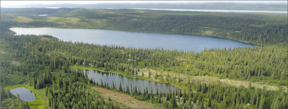 An aerial view of the Joyce Lake target at Century Iron Mines' Attikamagen iron ore project in the Labrador Trough. Photo by Century Iron mines