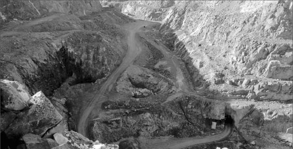 An open pit at Gold-Ore Resources' Bjorkdal gold mine 750 km north of Stockholm, Sweden. Photo by Ian Bickis