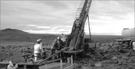Diamond drillers at Mirasol Resources' Virginia-Santa Rita silver-gold project in Santa Cruz province, Argentina. Photo by Mirasol Resources