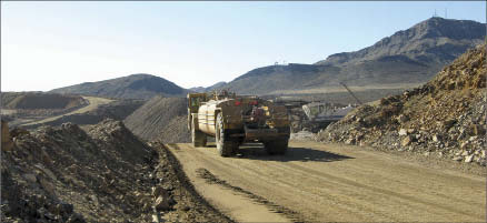 Machinery at Molycorp's Mountain Pass REE mine in California. Photo by Trish Saywell