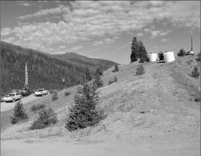 Drill rigs in the Clark Tunnel area at Midas Gold's Golden Meadows project in Idaho. Photo by Midas Gold