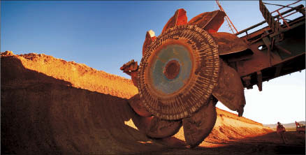 A bucket-wheel extractor at BHP Billiton's Spence copper mine in Chile. Photo by BHP Billiton