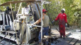 Drillers work at Rockgate Capital's Falea uranium-silver project in southwest Mali, 20 km north of the Guinean border. Photo by Rockgate Capital