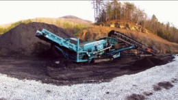 Material passes through a screening machine at NovaDx's Rex coal mine in Campbell County, northeastern Tennessee. Photo by NovaDx Ventures