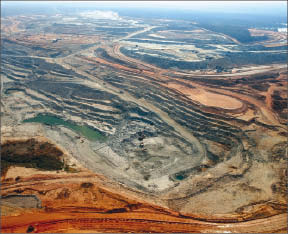 An aerial view of Barrick Gold's Lumwana copper mine in Zambia, acquired during the Equinox Minerals takeover. Photo by Barrick Gold