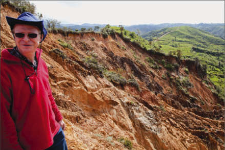 Red Eagle Mining's chief project geologist Tim Neall at the colonial sluice mine at the Santa Rosa gold project, near Medellin in Colombia. Photo by Ian Bickis