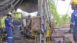Drillers at Seafield Resources' Quinchia gold project in Colombia's Risaralda Department. Photo by Seafield Resources