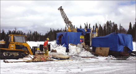 A driller at Gold Canyon Resources' Springpole gold project in northwestern Ontario. Photo by Gold Canyon Resources