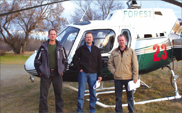 At Rainy River Resources' Rainy River gold project, from left: vice-president of environment and sustainability Kyle Stanfield, COO Michael Mutchler and vice-president of operations Garett Macdonald. Photo by Rainy River Resources