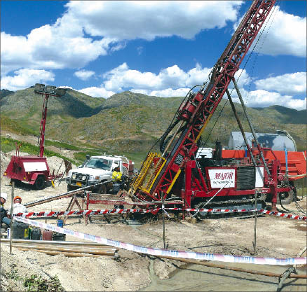 Drillers at Orsu Metals' Karchiga copper project in northeastern Kazakhstan, 40 km west of the China border. Photo by Orsu Metals