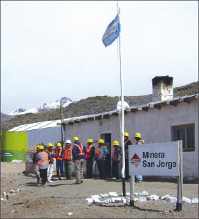 Personnel at Coro Mining's San Jorge copper-gold project in Argentina. Photo by Coro Mining