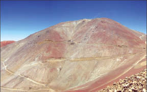 Looking northwest towards the Phoenix zone at Atacama Pacific Gold's Cerro Maricunga gold project in Chile. Photo by Atacama Pacific Gold