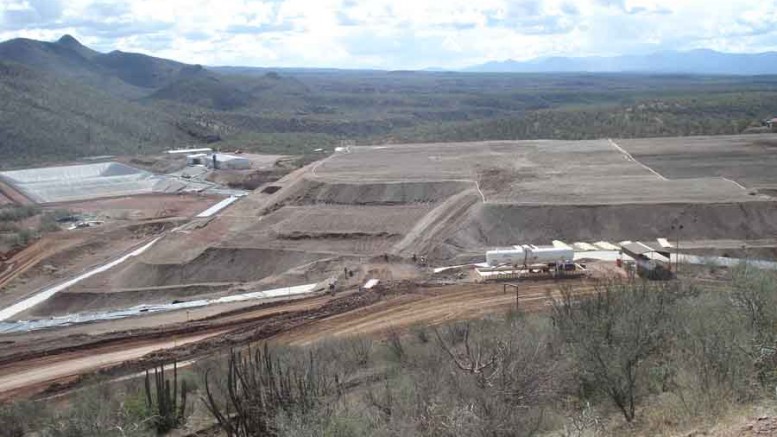 A leach pad, tailing ponds and other processing facilities at Silvercrest Mines' Santa Elena gold-silver mine in Hermosillo, Mexico - one of Sandstorm Gold's producing gold streams. Photo by Silvercrest Mines