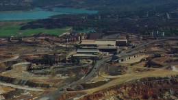 An aerial view of the plant at EMED Mining's past-producing Rio Tinto copper mine 65 km north of Seville, Spain. Photo by EMED Mining