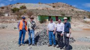 At Southern Silver Exploration's Cerro Las Minitas silver project in Durango, Mexico (from left): senior exploration manager Adrian Robles; general manager of exploration Robert MacDonald; vice-president of exploration Roger Scammell; director Jean-Pierre Colin; and Scotia Capital associate director and geologist Bob Jankovic. Photo by Ian Bickis