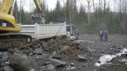 Moving material at Arianne Resources' Lac  Paul phosphate project in northern Quebec. Photo by Arianne Resources