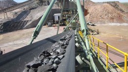 Coarse ore travels on a conveyor at Ivanhoe Australia's Osborne copper-gold mine in Queensland, Australia. Photo by Ivanhoe Australia