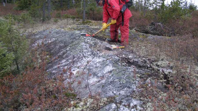 Consul-Teck Exploration president Jean-Raymond Lavalle exploring at Critical Elements' Rose tantalum-lithium project in Quebec. By Critical Elements.