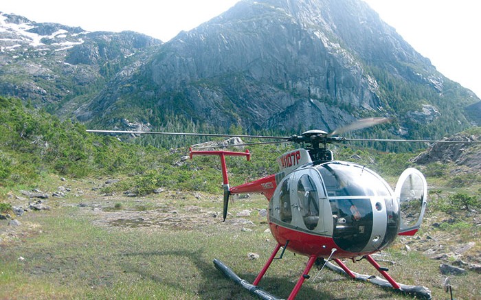 A helicopter at Ucore Rare Metals' Bokan Mountain REE project  in southeastern Alaska. Source: Ucore Rare Metals