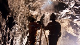 Workers underground at the Ocampo mine. Source: AuRico Gold