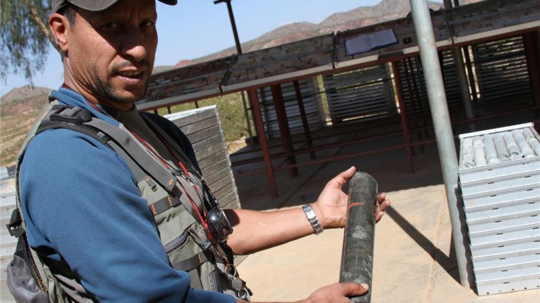 Sunridge Gold exploration manager David Daoud with a core sample at the Asmara gold project in Eritrea. Source: Sunridge Gold