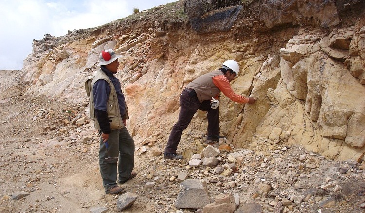 Geologists at the Malku Khota concession in Bolivia. Source: South American Silver Corp.