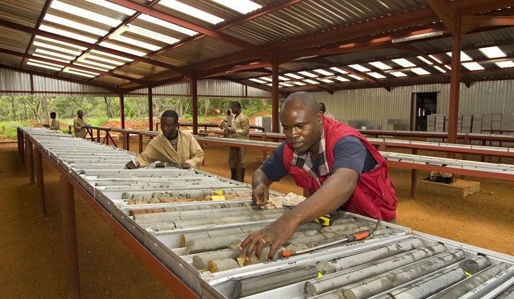 Workers sort through drill cores at Ivanplats' Kamoa property. Source: Ivanplats Limited