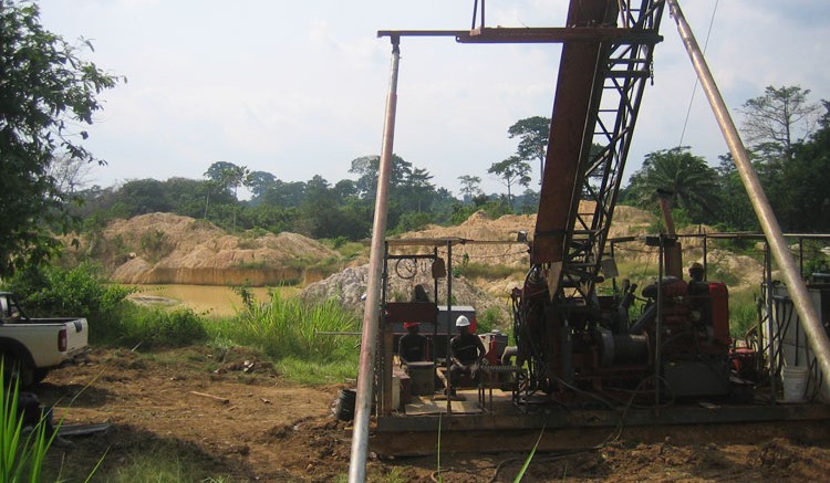 A drill rig at Asante's Fahiakoba Concession in Ghana. Source: Asante Gold