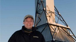 Ewan Downie, Premier Gold Mines CEO, near a historic headframe on the Trans-Canada gold project in northwestern Ontario. Source: Premier Gold Mines