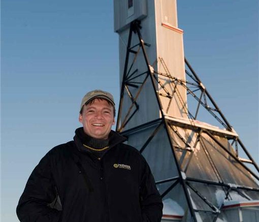 Ewan Downie, Premier Gold Mines CEO, near a historic headframe on the Trans-Canada gold project in northwestern Ontario. Source: Premier Gold Mines
