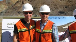 McEwen Mining senior vice-president Ian Ball (left) and CEO Rob McEwen at the El Gallo silver-gold project in Mexico's Sinaloa state. Photo by Trish Saywell