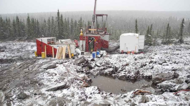 A driller battles the elements at Champion Iron Mines' Fire Lake North iron ore project in the Labrador Trough. Source: Champion Iron Mines