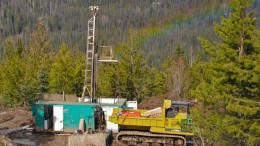 A drill rig at Spanish Mountain Gold's flagship gold project in central British Columbia. Source: Spanish Mountain Gold