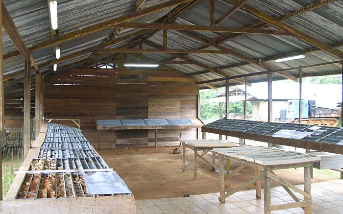 The core shack at Columbus Gold's Paul Isnard gold project in French Guiana. Source: Columbus Gold