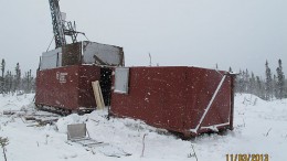 Snow falls on a drill rig at TomaGold and Quinto Real Capital's Monster Lake joint-venture gold project near Chibougamau, Quebec. Source: TomaGold