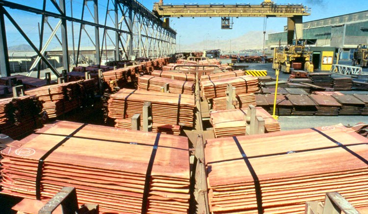 Stacked up copper sheets ready to be transported. Source: CODELCO