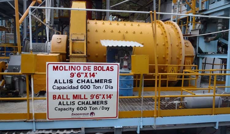 A ball mill at Endeavour Silver's Bolanitos silver mine in Guanajuato state, Mexico. Source: Endeavour Silver