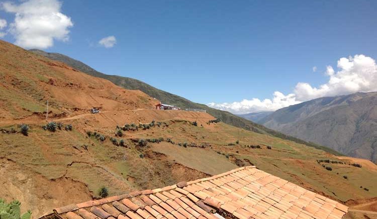 Panoro Minerals' administrative offices, seen from a distance, at the Cotabambas copper project in Peru. Photo by Matthew Keevil