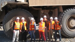 McEwen Mining CEO Rob McEwen (third from left) and senior vice-president Ian Ball (far right), with colleagues and visitors at the El Gallo silver-gold project in Mexico's Sinaloa state. Photo by Trish Saywell