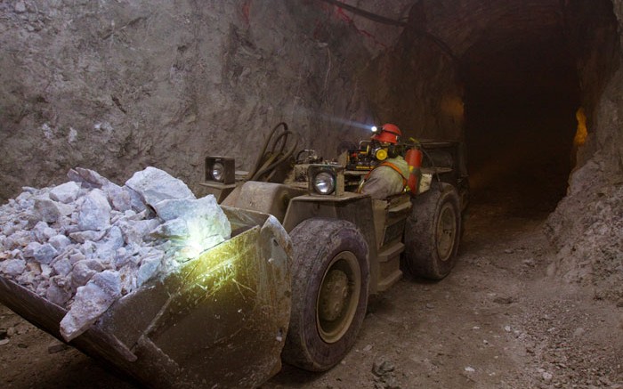 A worker moves material underground at Endeavour Silver's Bolanitos silver mine in Mexico's Guanajuato state. Source: Endeavour Silver