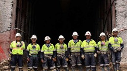Miners pose for a photo at Tahoe's flagship Escobal silver project in  Guatemala. Source: Tahoe Resources