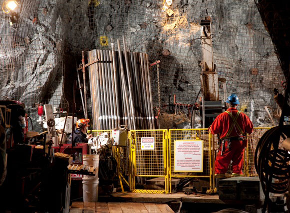 An underground exploration drill at NAP's Lac-des-Iles project. Source: North American Palladium